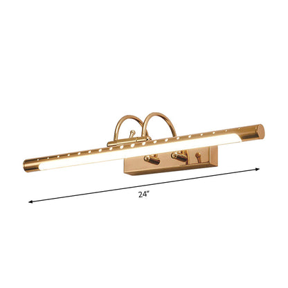 Rynx | 14"/19" Diameter Tube Wall Lighting with Arc Arm Modern Design Metal Warm/White Light LED Bathroom Vanity Lighting System in Gold