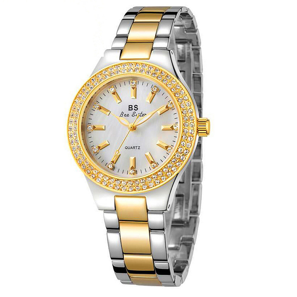 Rynx | Elegant luxury full diamonds small dial steel strap quartz watch
