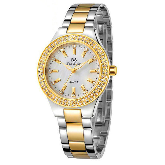 Rynx | Elegant luxury full diamonds small dial steel strap quartz watch