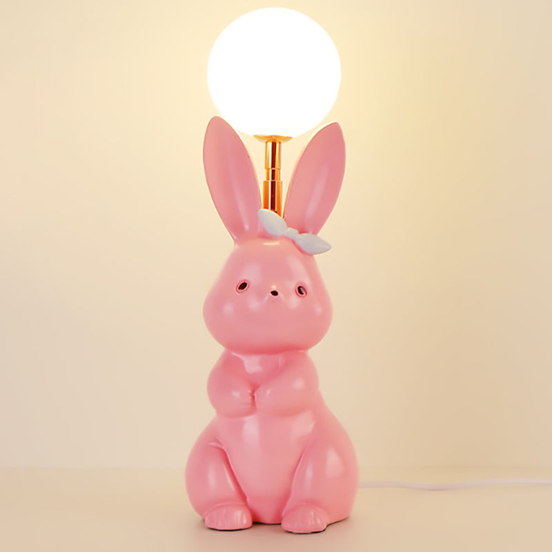 Rynx | Modern Art Deco Rabbit Feather Orb Metal Goose Feather Glass 1-Light Table Lamp For Bedroom