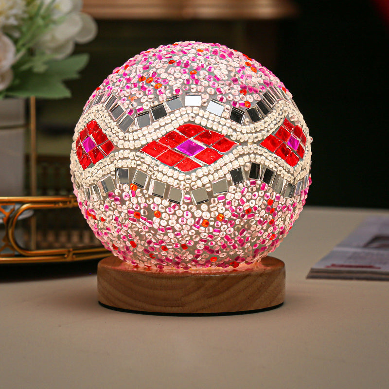 Rynx | Luminara - Spherical LED Dimmable Glass Baroque Table Lamp Mosaic 3.9"