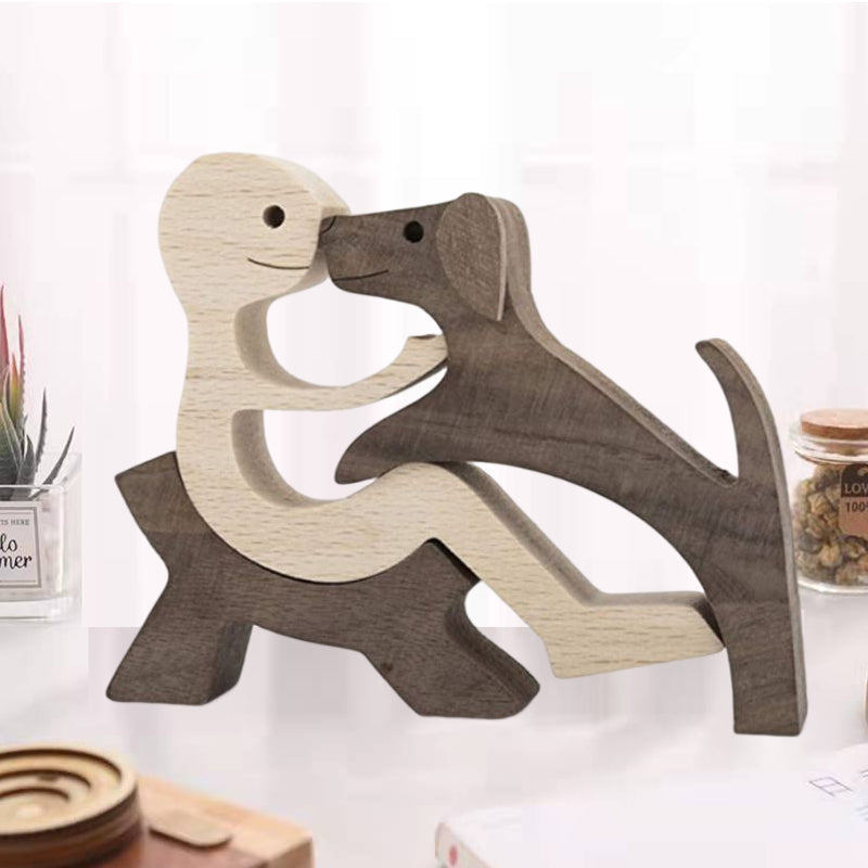 Rynx | Gift for Animal Lovers - Wooden Sculpture Table Ornaments - The Love Between You and Your Furry Friend
