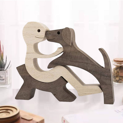 Rynx | Gift for Animal Lovers - Wooden Sculpture Table Ornaments - The Love Between You and Your Furry Friend