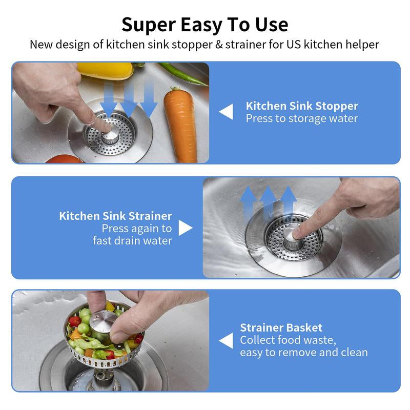 Rynx | Upgrade 3-in-1 Kitchen Sink Drain Strainer
