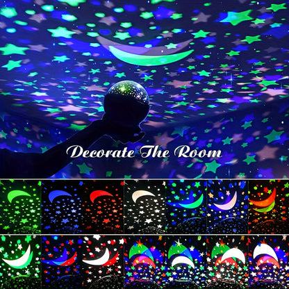 Rynx | StarGlow - LED Star Projector Night Light with Adjustable Colors and USB Power