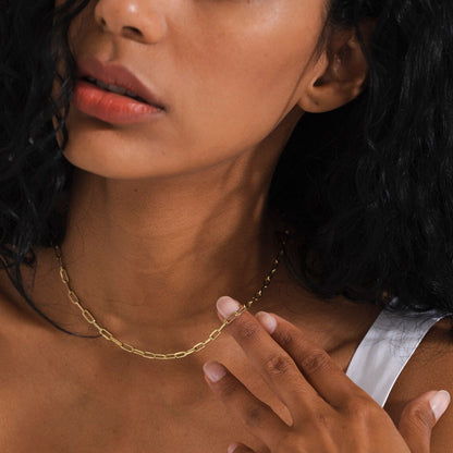 Rynx | 14k gold over 925 sterling silver paper clip 2.5mm extended link chain