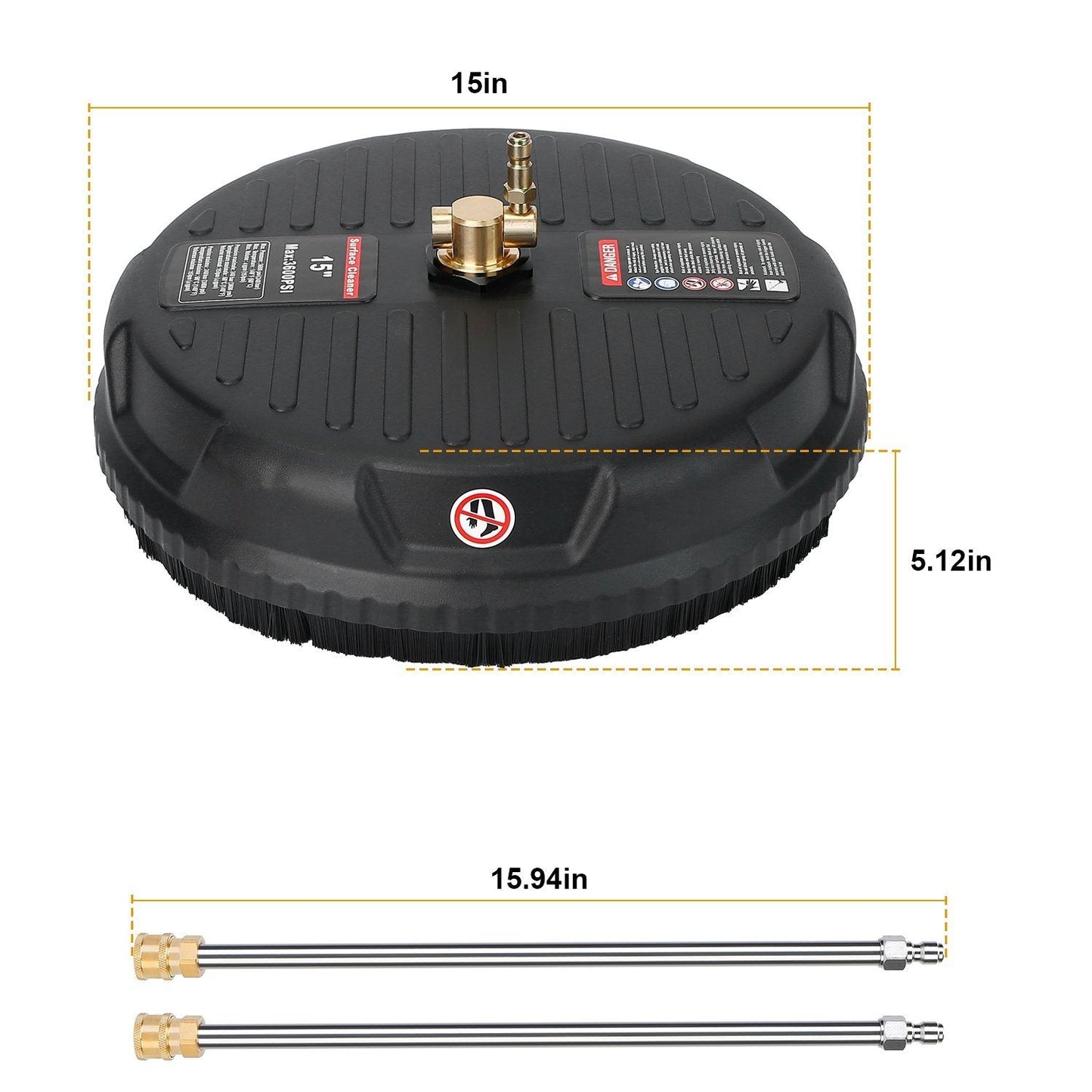Rynx | 15" High Pressure Flat Surface Cleaner