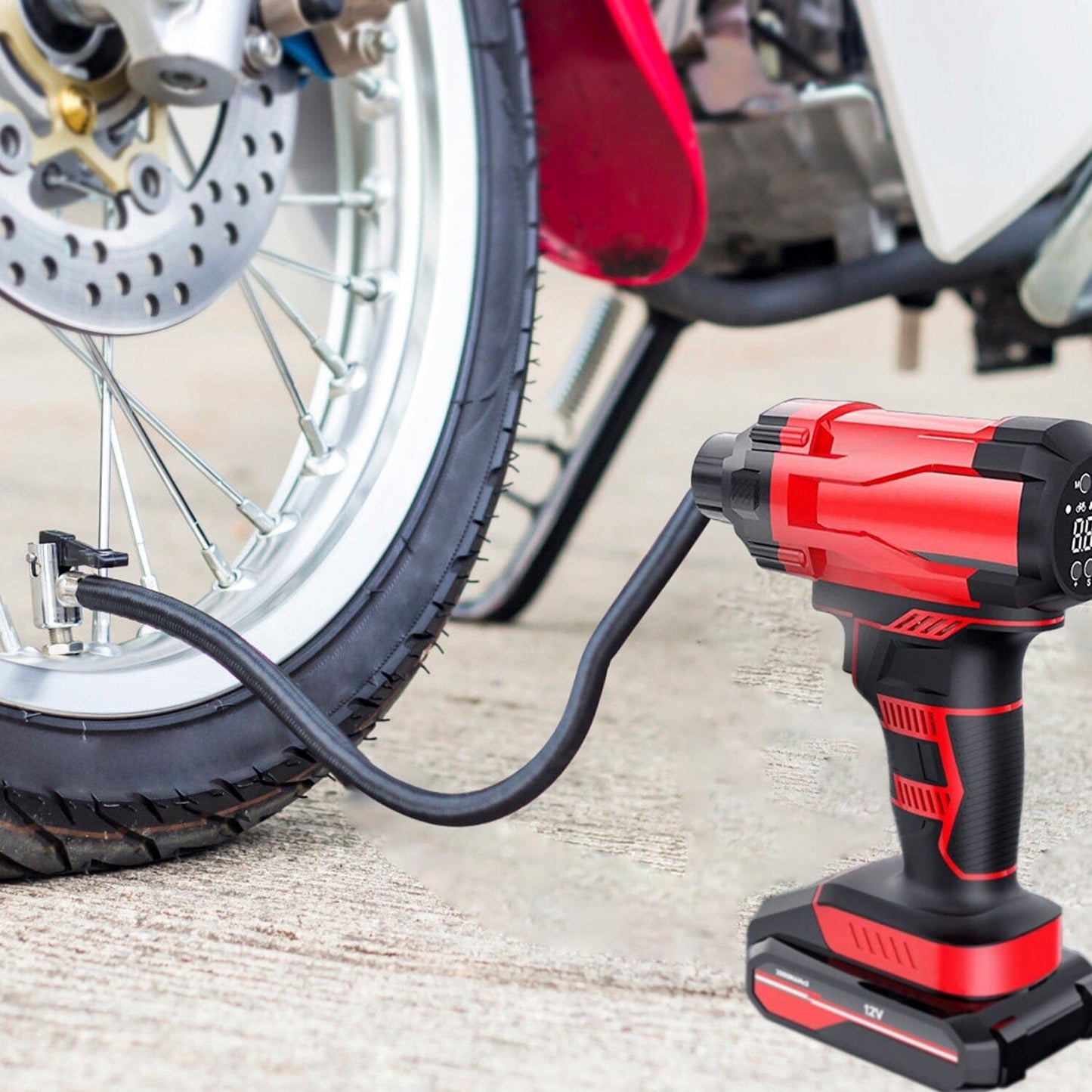 Rynx | 150 PSI 12V Portable Wireless Tire Pump 6000mAh Rechargeable with LED Light