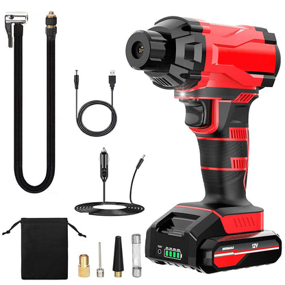 Rynx | 150 PSI 12V Portable Wireless Tire Pump 6000mAh Rechargeable with LED Light