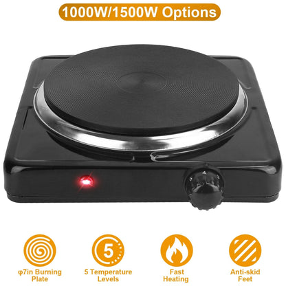 Rynx | 1500W Portable Hot Plate Cooker Countertop with Slip-Resistant Rubber