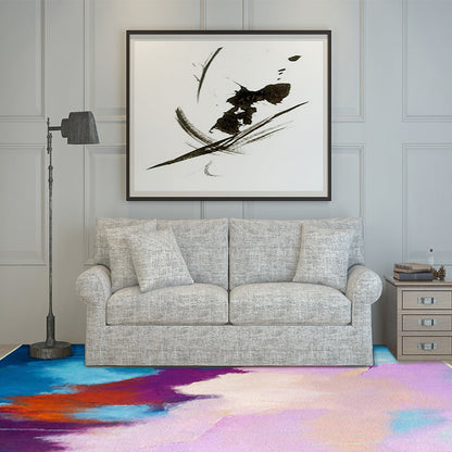 Rynx | Minimalist Modern Rug Colorful Abstract Painting Print Area Rug Polyester Washable Carpet for Bedroom