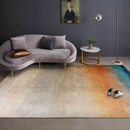 Rynx | Modern Living Room Rug in Brown Abstract Ombre Pattern Rug Polyester Washable Area Rug
