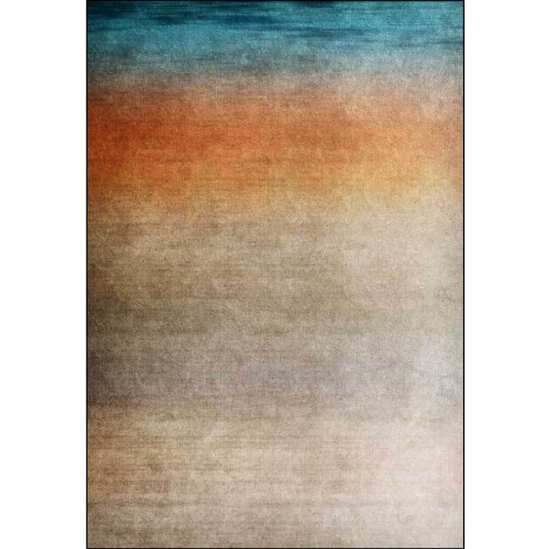 Rynx | Modern Living Room Rug in Brown Abstract Ombre Pattern Rug Polyester Washable Area Rug