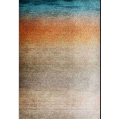 Rynx | Modern Living Room Rug in Brown Abstract Ombre Pattern Rug Polyester Washable Area Rug