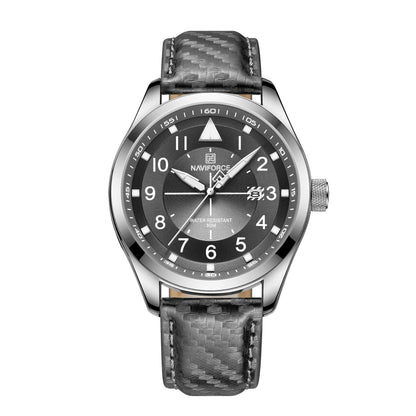 Rynx | Dial Leather Needle Buckle Alloy Weekly Calendar Glass