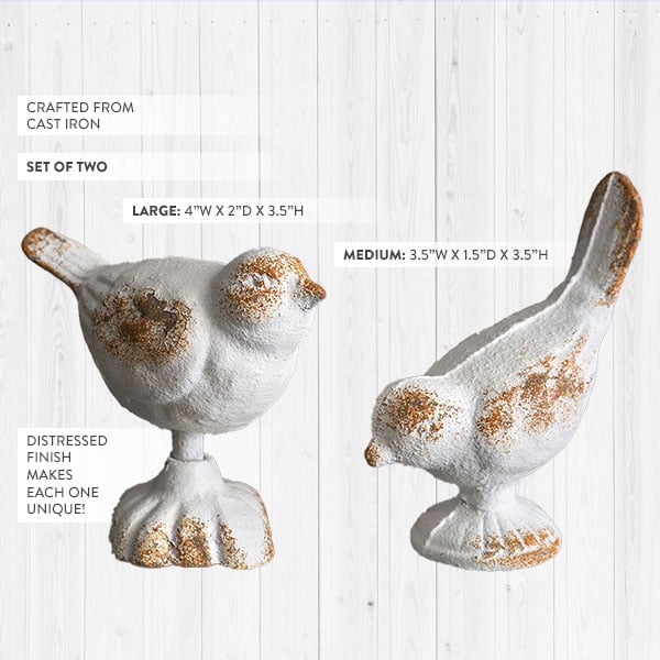 Rynx | Rusty patina sitting birds, set of 2