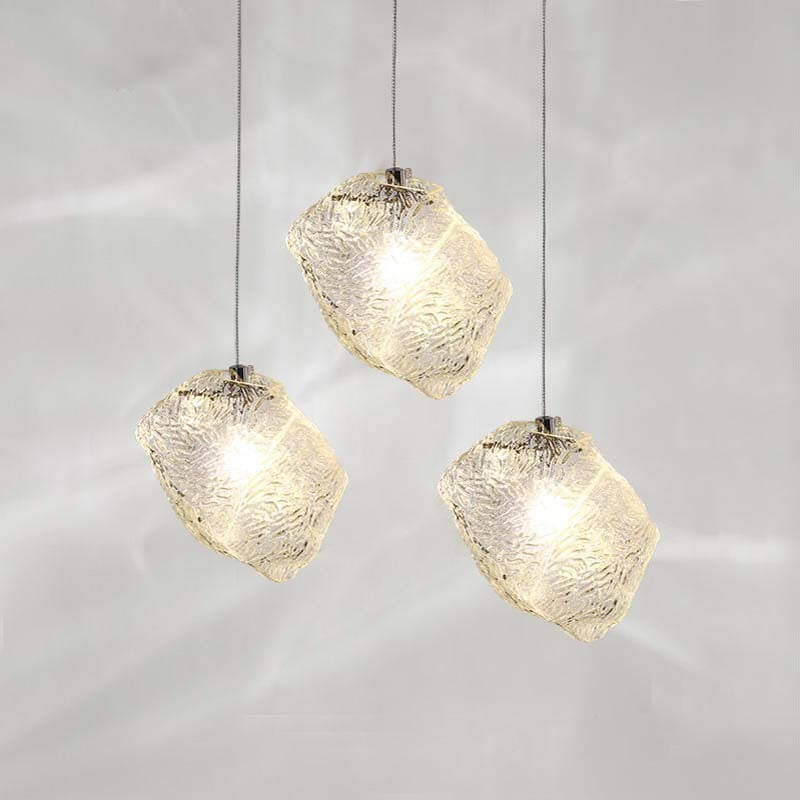 Rynx | IceLume Nordic Pendant Light | Creative Ice Cube Glass Design | 1-bulb Hanging Light | Modern Elegance