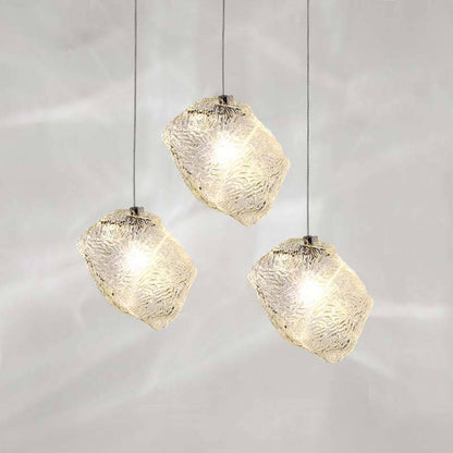 Rynx | IceLume Nordic Pendant Light | Creative Ice Cube Glass Design | 1-bulb Hanging Light | Modern Elegance