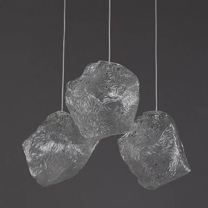 Rynx | IceLume Nordic Pendant Light | Creative Ice Cube Glass Design | 1-bulb Hanging Light | Modern Elegance