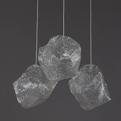 Rynx | IceLume Nordic Pendant Light | Creative Ice Cube Glass Design | 1-bulb Hanging Light | Modern Elegance
