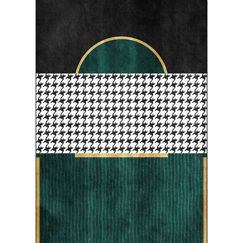 Rynx | Modern Living Room Rug Multicolor Cube Print Rug Polyester Non-Slip Backing Washable Area Rug