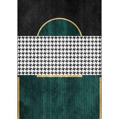 Rynx | Modern Living Room Rug Multicolor Cube Print Rug Polyester Non-Slip Backing Washable Area Rug