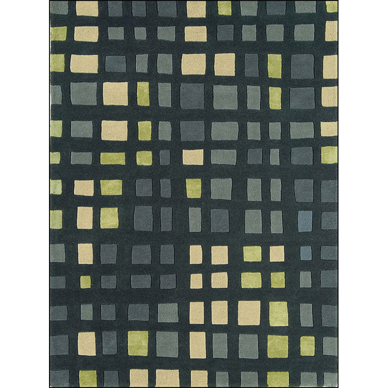 Rynx | Simple novelty carpet in green checkered pattern Carpet Polyester Non-slip Stain-resistant rug for home decoration