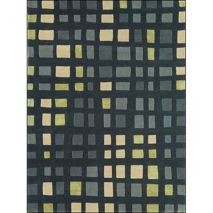 Rynx | Simple novelty carpet in green checkered pattern Carpet Polyester Non-slip Stain-resistant rug for home decoration
