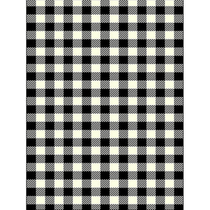 Rynx | Modern Living Room Rug in Black and White Small Check Print Rug Polyester Machine Washable Area Rug