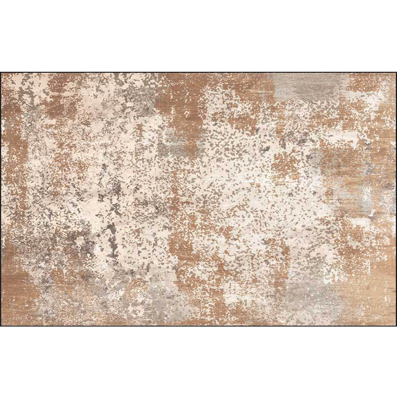 Rynx | Unique Abstract Rug Brown Industrial Rug Polyester Washable Anti-Slip Backing Area Rug for Living Room