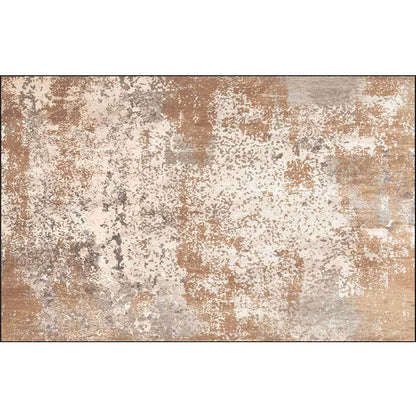 Rynx | Unique Abstract Rug Brown Industrial Rug Polyester Washable Anti-Slip Backing Area Rug for Living Room