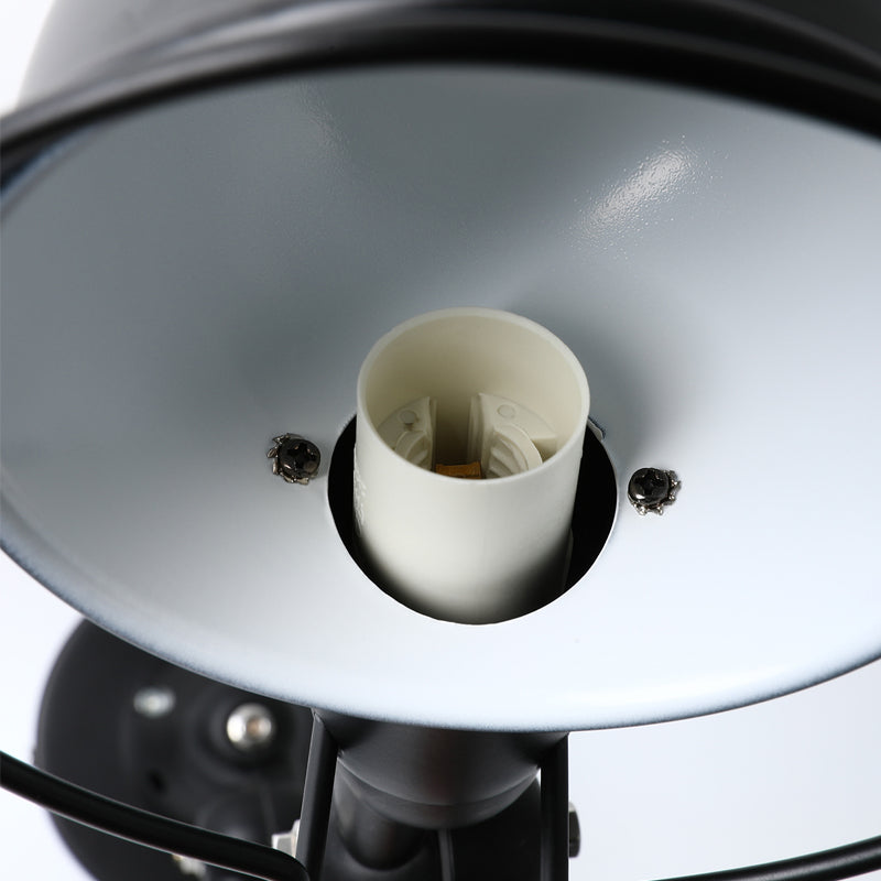 Rynx | Black/White Swing Arm Wall Light with Bowl Shade Industrial Metal 1 Head Hallway Wall Lamp