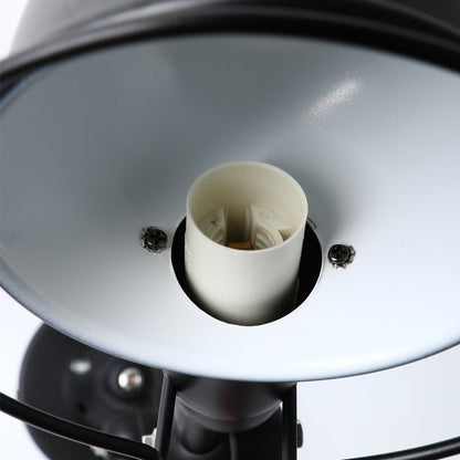 Rynx | Black/White Swing Arm Wall Light with Bowl Shade Industrial Metal 1 Head Hallway Wall Lamp