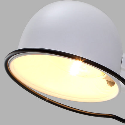 Rynx | Black/White Swing Arm Wall Light with Bowl Shade Industrial Metal 1 Head Hallway Wall Lamp