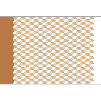 Rynx | Modern Living Room Rug Multicolor Cube Print Rug Polyester Non-Slip Backing Washable Area Rug