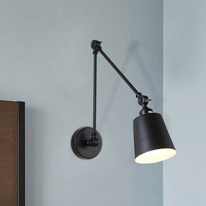 Rynx | 1 Light Metal Wall Lamp Contemporary Black/Rust Colored Tailored Bedroom Wall Lamp Sconces with Adjustable Arm