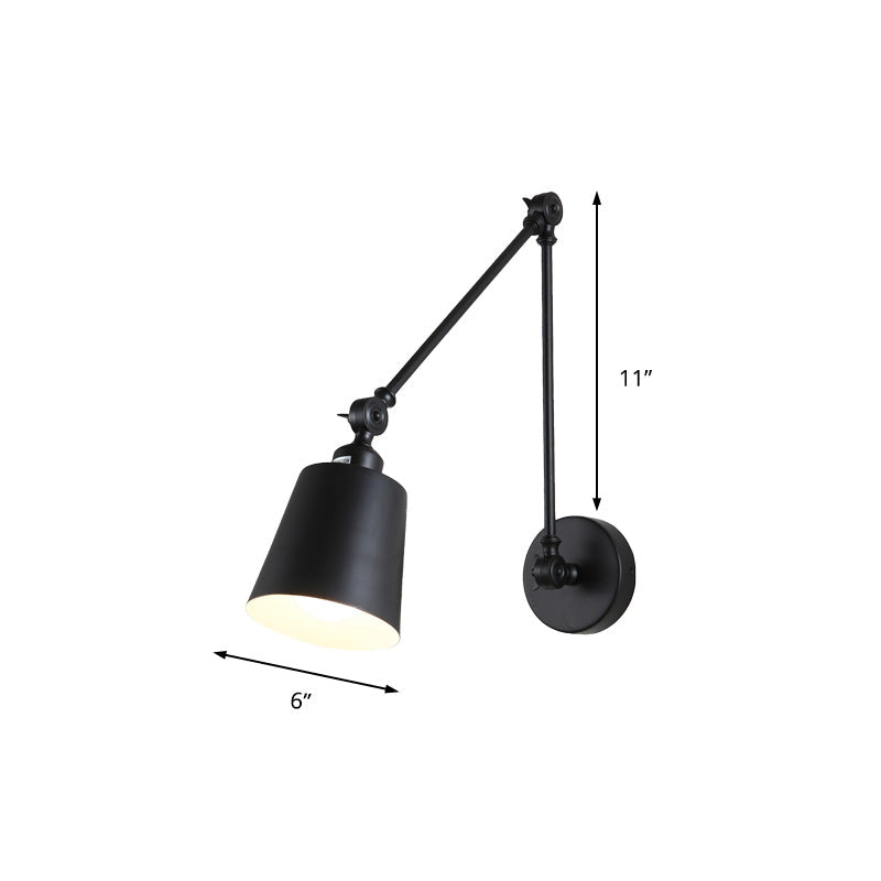 Rynx | 1 Light Metal Wall Lamp Contemporary Black/Rust Colored Tailored Bedroom Wall Lamp Sconces with Adjustable Arm