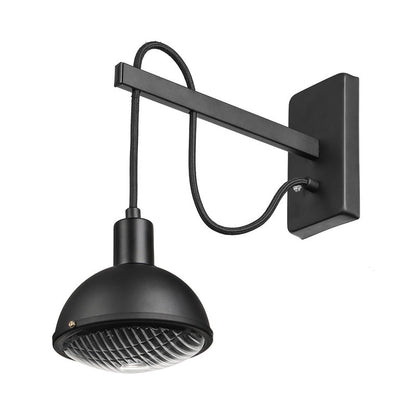 Rynx | 1 Light Wall Lighting Farm Bowl Shade Metallic Wall Lamp in Black for Dining Room