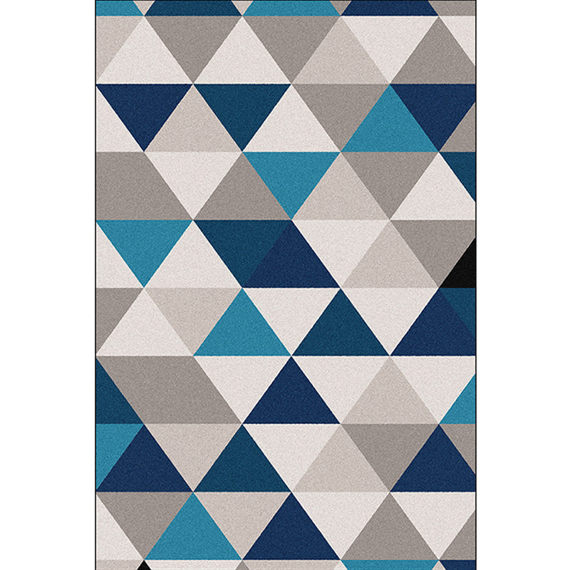 Rynx | Modern Living Room Rug Colorful Geometric Triangle Print Rug Polyester Stain-Resistant Area Rug