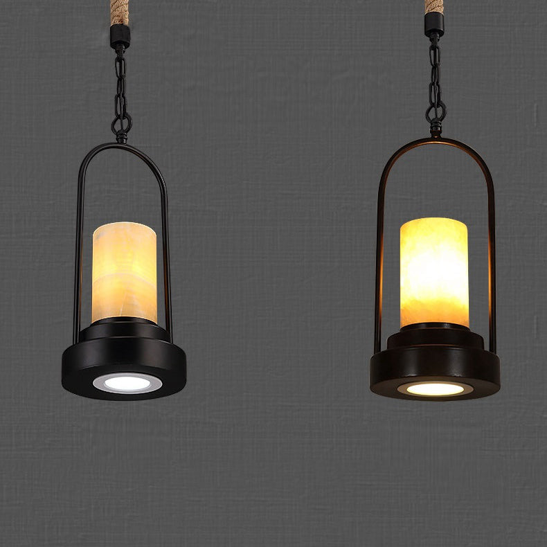 Rynx | HempCandle Industrial Pendant Light | Vintage Rope Design | 1-Light LED Hanging Lamp | Rustic Style