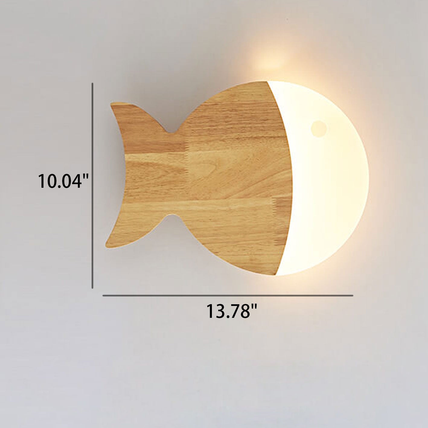 Rynx | Fynnora Nordic Wall Lamp | Oak & Acrylic | Minimalist Fish Design | LED Lighting