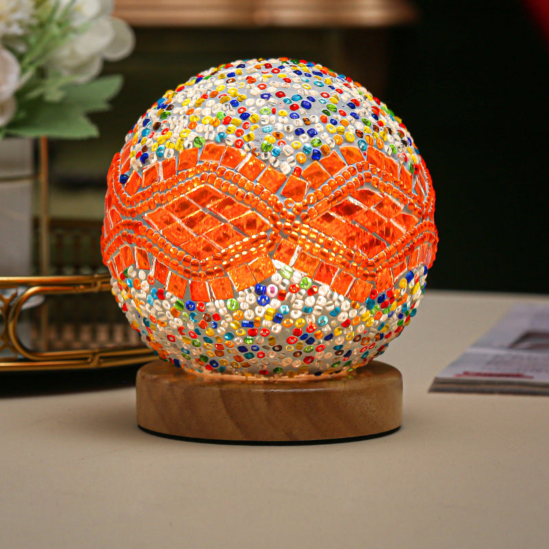 Rynx | Luminara - Spherical LED Dimmable Glass Baroque Table Lamp Mosaic 3.9"
