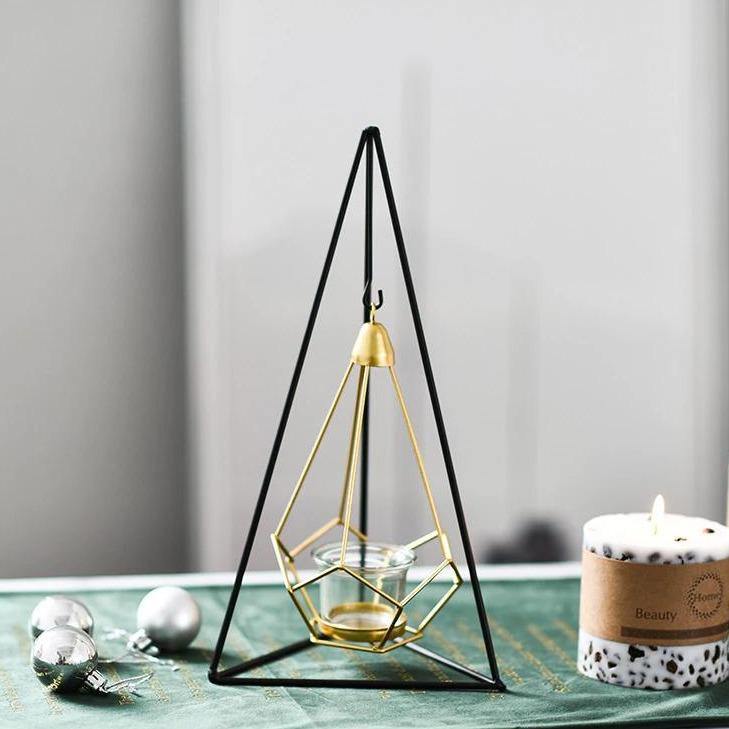 Rynx | GeoLume Geometric Hanging Candle Holder or Vase made of Iron | Modern Design | Versatile Decoration