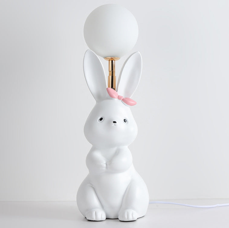 Rynx | Modern Art Deco Rabbit Feather Orb Metal Goose Feather Glass 1-Light Table Lamp For Bedroom
