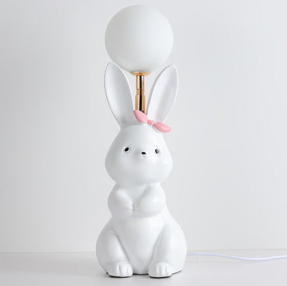 Rynx | Modern Art Deco Rabbit Feather Orb Metal Goose Feather Glass 1-Light Table Lamp For Bedroom