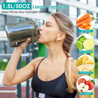 Rynx | 1.5L Large Capacity Portable Rechargeable Hydrogen Water Bottle 6 Min. Quick Electrolysis