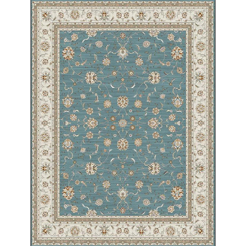 Rynx | Persian Geometric Print Rug Green and Beige Polyester Rug Machine Washable Non-Slip Area Rug for Living Room