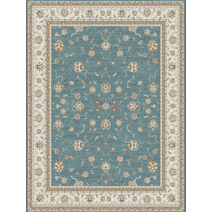 Rynx | Persian Geometric Print Rug Green and Beige Polyester Rug Machine Washable Non-Slip Area Rug for Living Room