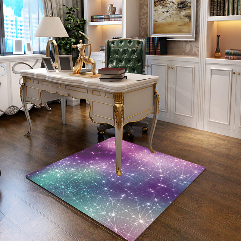 Rynx | Simple Modern Rug in Purple Outer Space Star Geometry Pattern Rug Polyester Stain-Resistant Carpet for Home Decoration