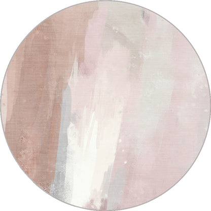 Rynx | Contemporary Brushstroke Pattern Rug Pink Polyester Rug Machine Washable Non-Slip Area Rug for Bedroom